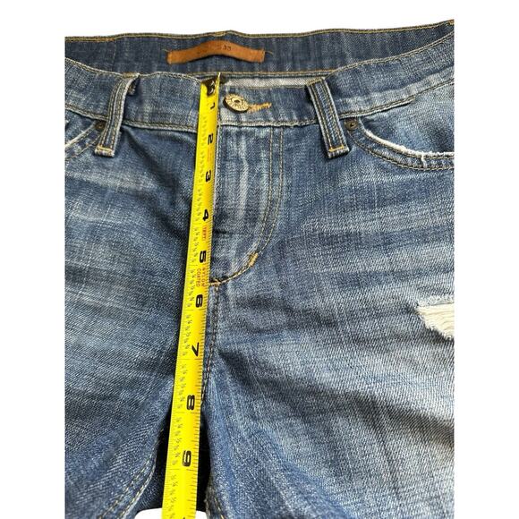 Joe’s Jeans Raw Edge Hem Frayed Distressed Denim Blue Jean Shorts Sz 27 - Picture 5 of 7